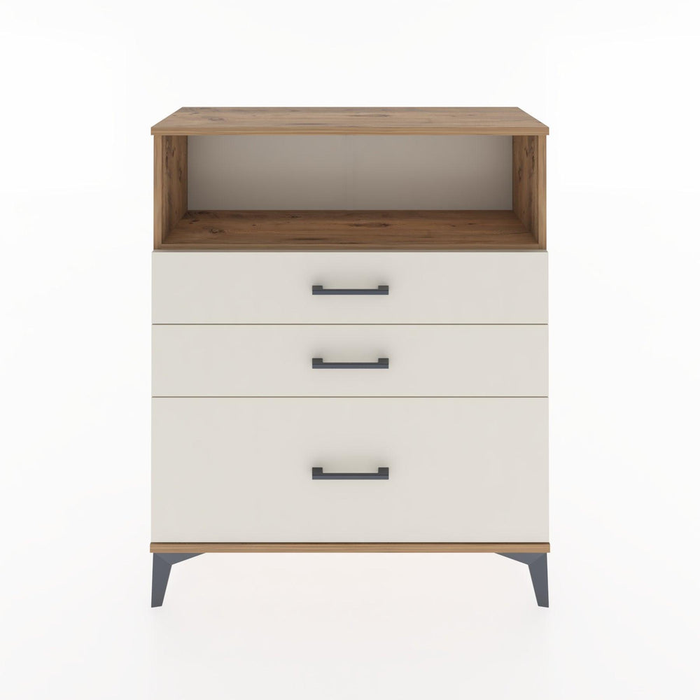 Woodntry Modüler Şifonyer Çam 88x30x94 cm Çekmeceli ve Raflı CR13-3