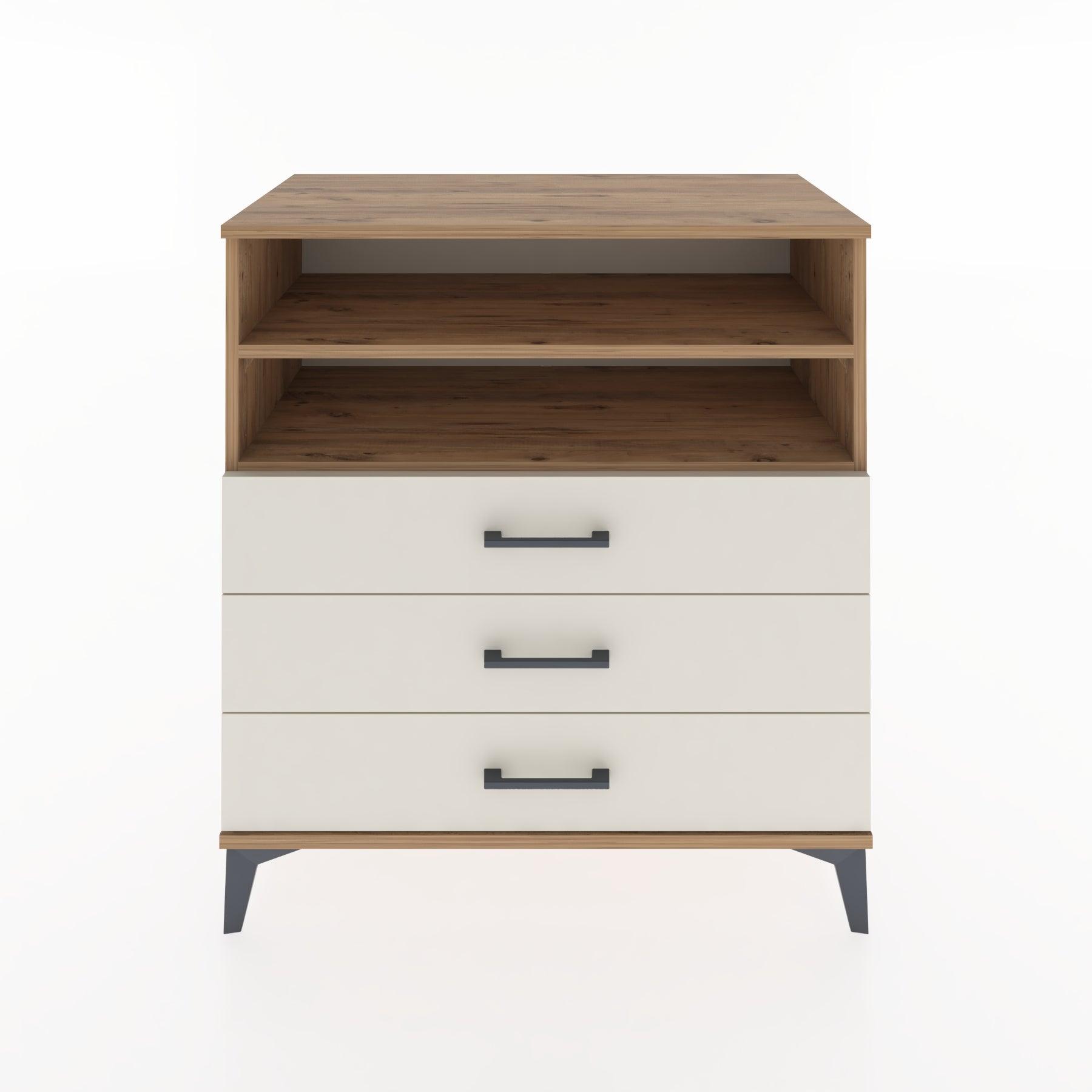 Woodntry Modular Dresser Pine 88x44x84 cm with Drawers and Shelves CR17-3