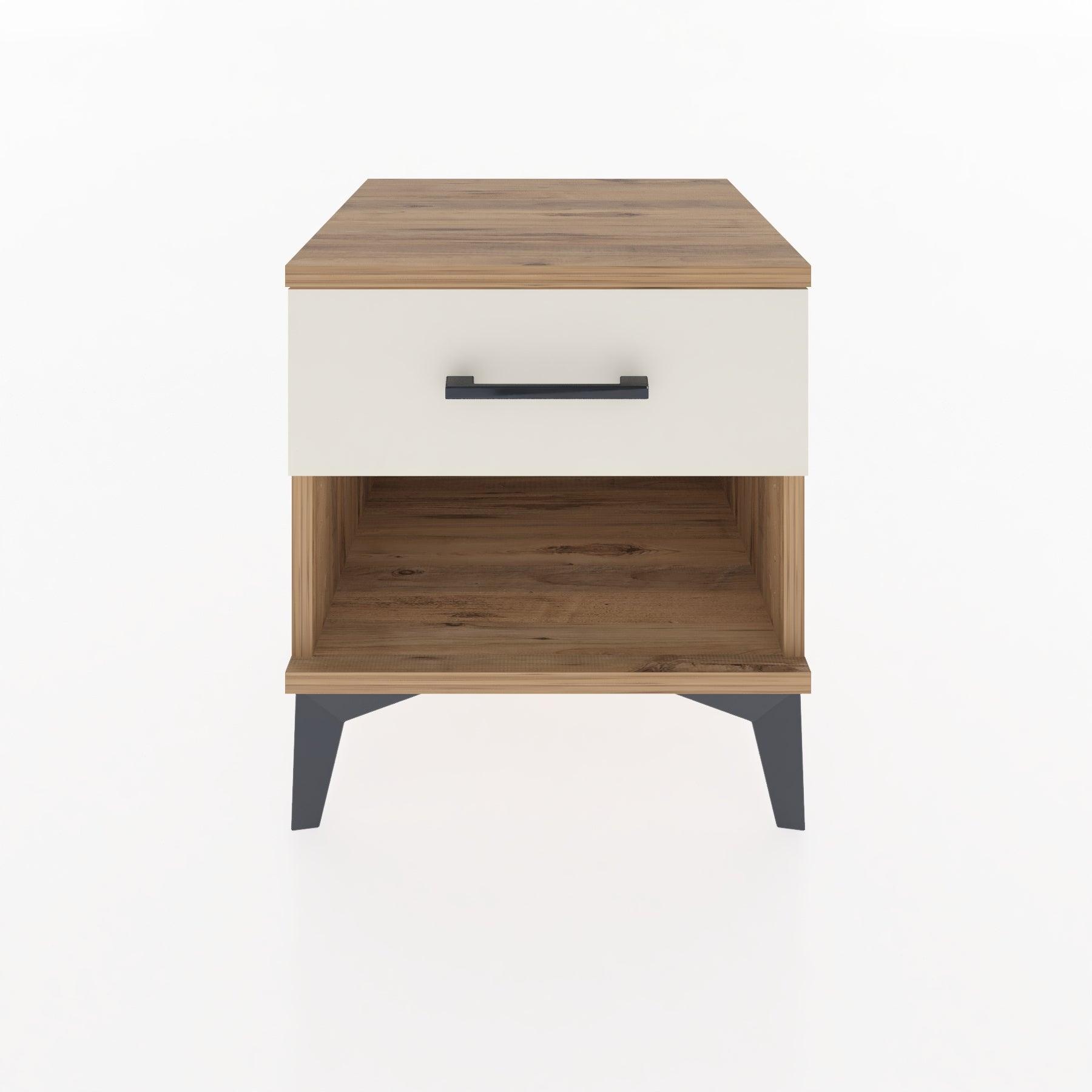Woodntry Modular Nightstand Pine 44x44x36 cm with Drawers and Shelves CR1-3