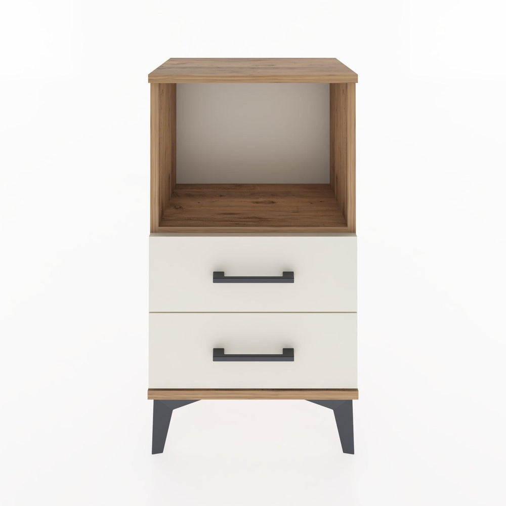 Woodntry Modüler Komodin 2 Çekmece ve Raflı V2 44x30x68 cm Çam - Woodntry