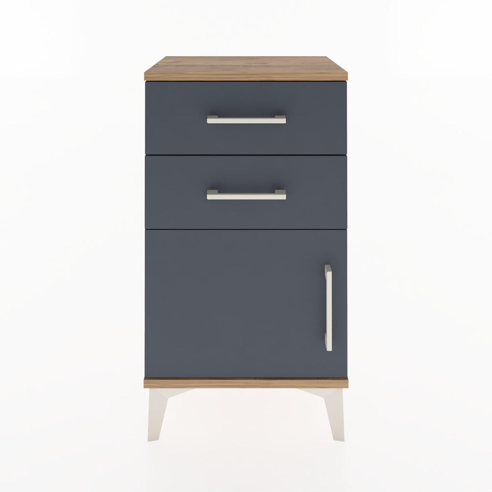 Woodntry Modüler Komodin İki Çekmece ve Kapaklı 44x30x68 cm Çam - Woodntry