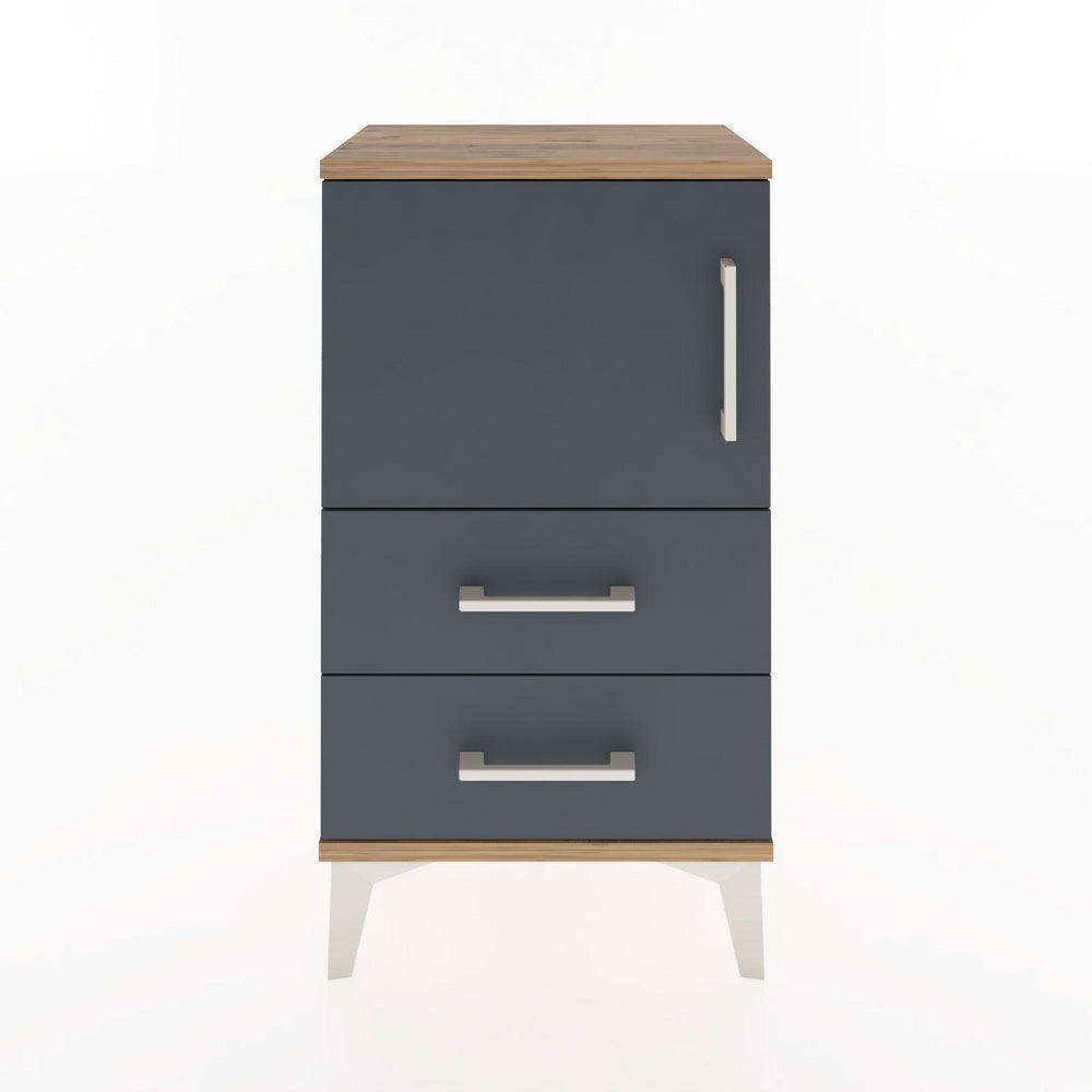 Woodntry Modüler Komodin Kapaklı 2 Çekmeceli 44x30x68 cm Çam - Woodntry