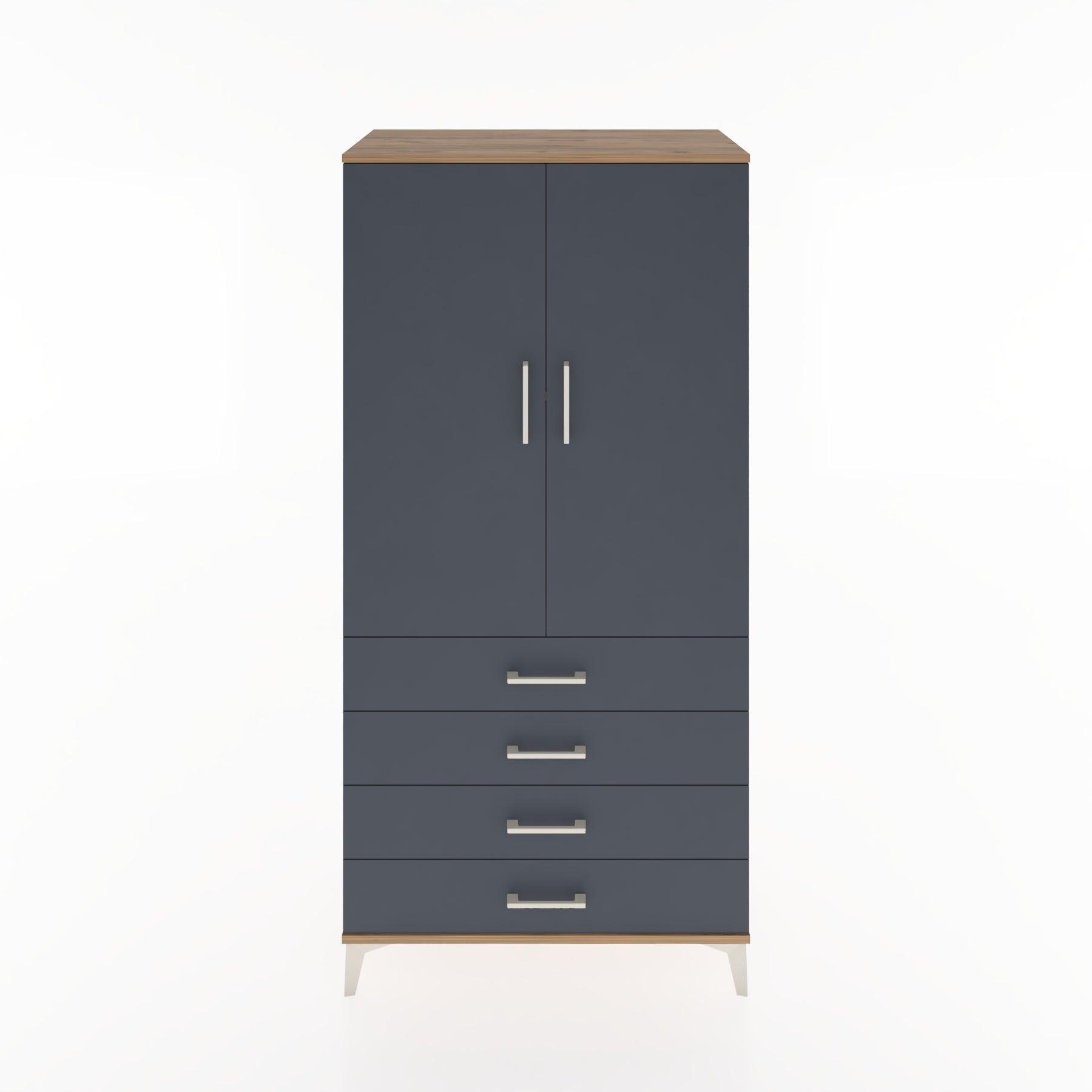 Woodntry Modüler Dolap Çam 88x44x170 cm Kapaklı ve Çekmeceli KC5-3