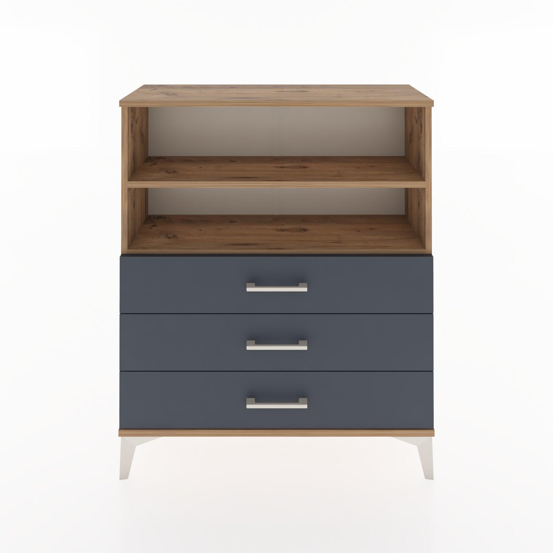 Woodntry Modüler Şifonyer Çam 88x30x94 cm Çekmeceli ve Raflı CR18-3