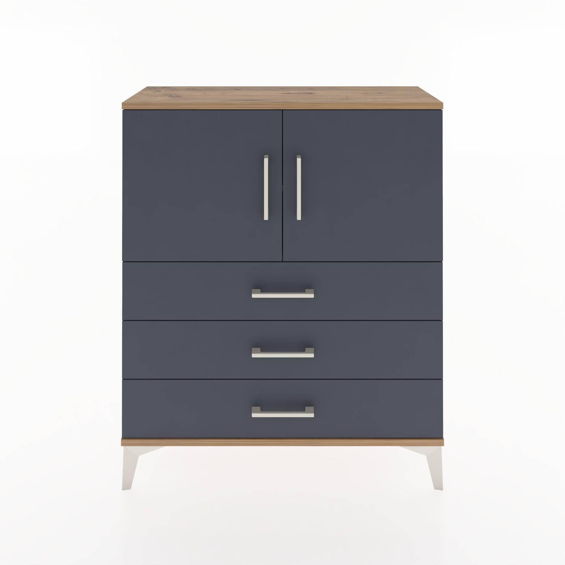 Woodntry Modüler Şifonyer Çam 88x30x94 cm Kapaklı ve Çekmeceli KC7-3