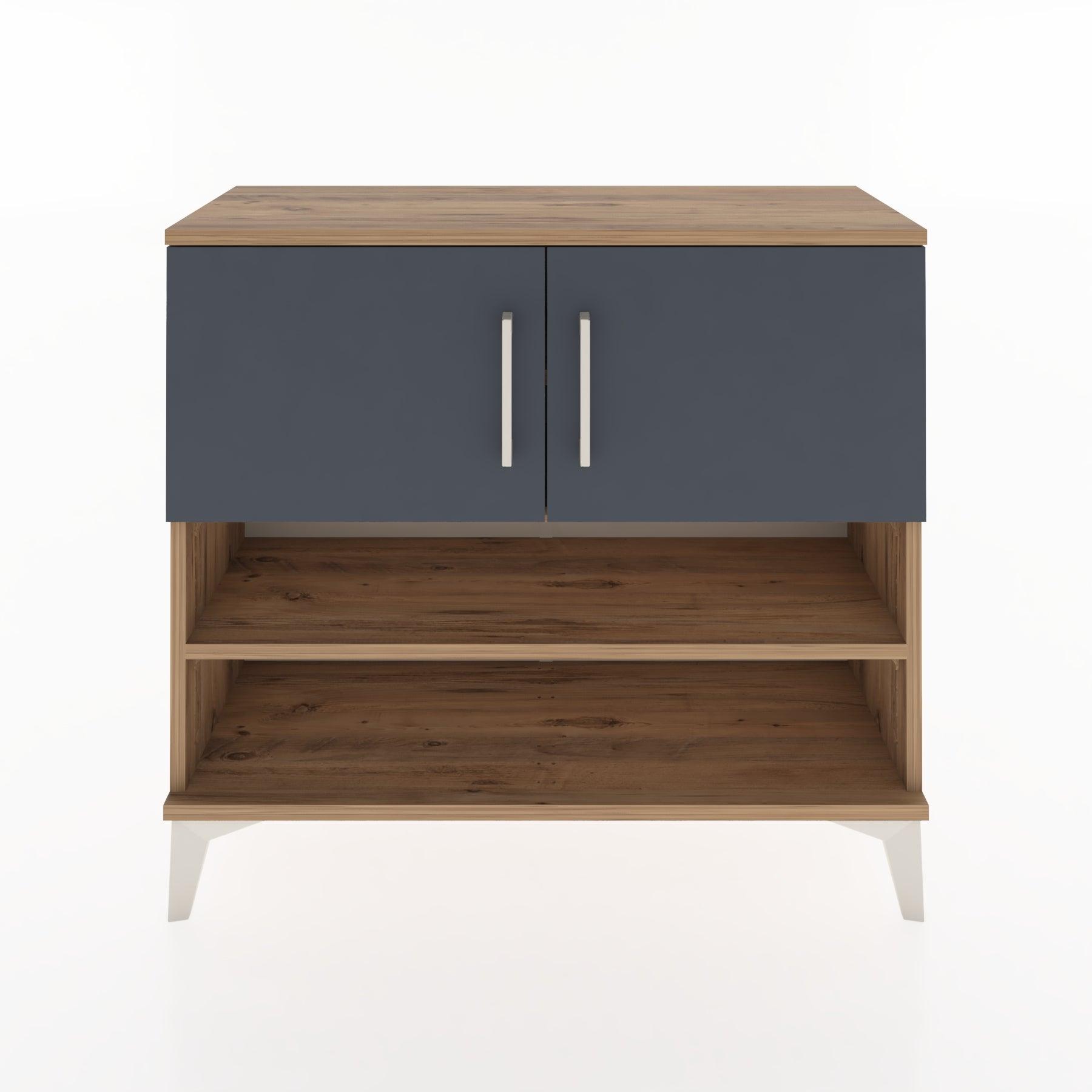 Woodntry Modüler Şifonyer Raf ve İki Kapaklı V2 88x30x68 cm Antrasit - Woodntry