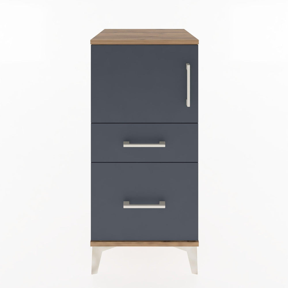 Woodntry Modular Nightstand Pine 44x44x84 cm with Cover and Drawer KC45-3