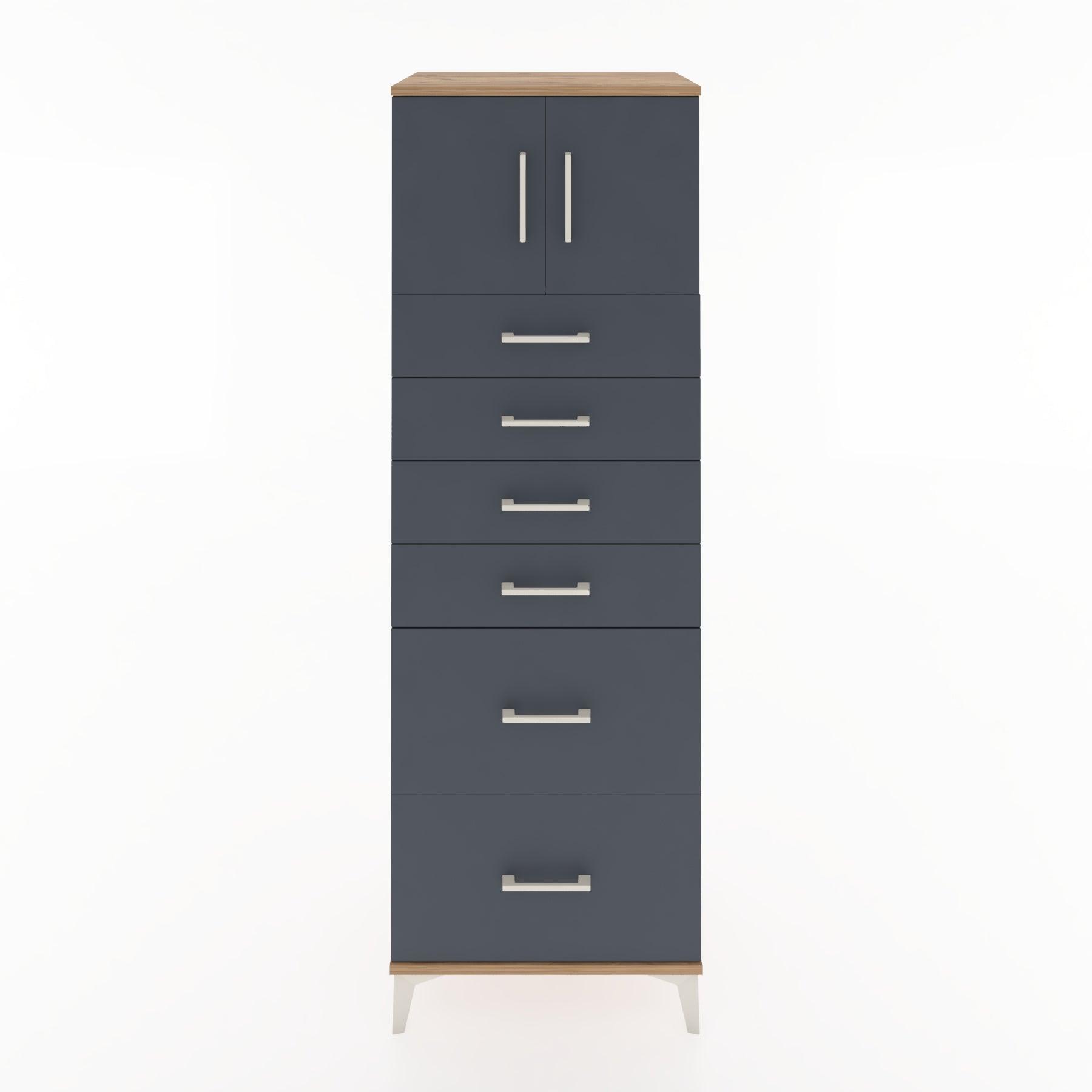 Woodntry Modüler Dolap Çam 60x44x170 cm Kapaklı ve Çekmeceli KC17-3