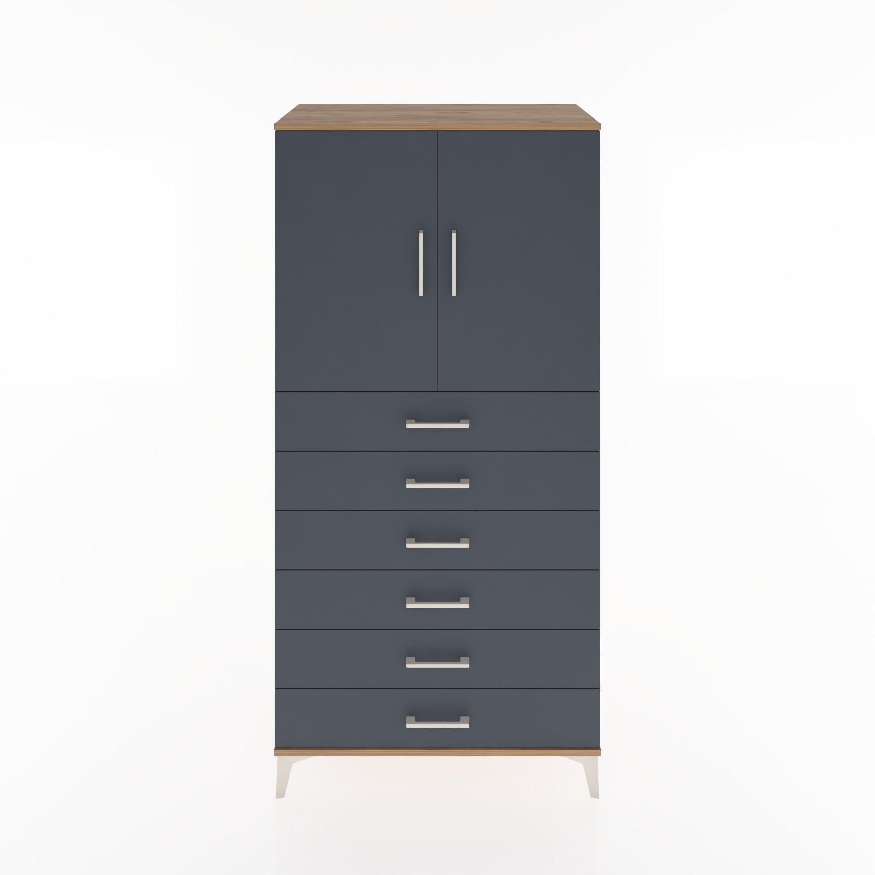 Woodntry Modular Cabinet Pine 88x44x170 cm with Doors and Drawers KC3-3