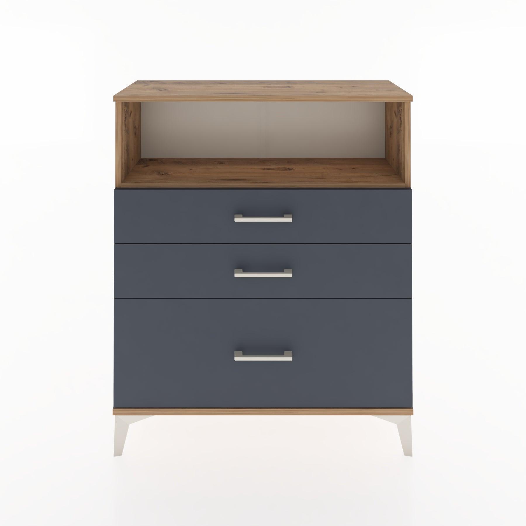 Woodntry Modüler Şifonyer Çam 88x30x94 cm Çekmeceli ve Raflı CR13-3