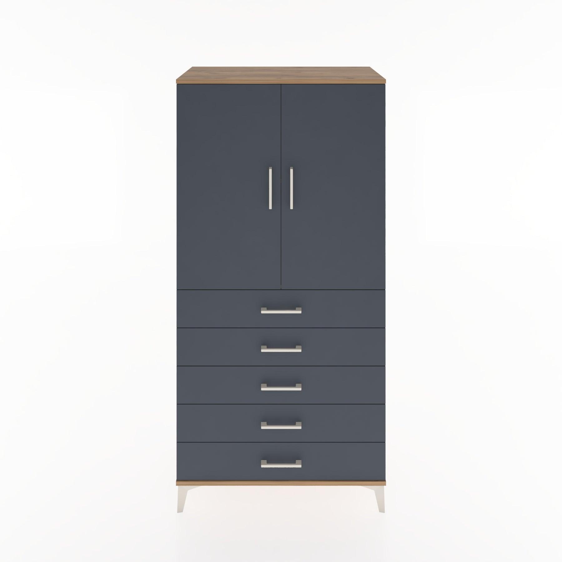 Woodntry Modular Cabinet Pine 88x44x170 cm with Doors and Drawers KC4-3