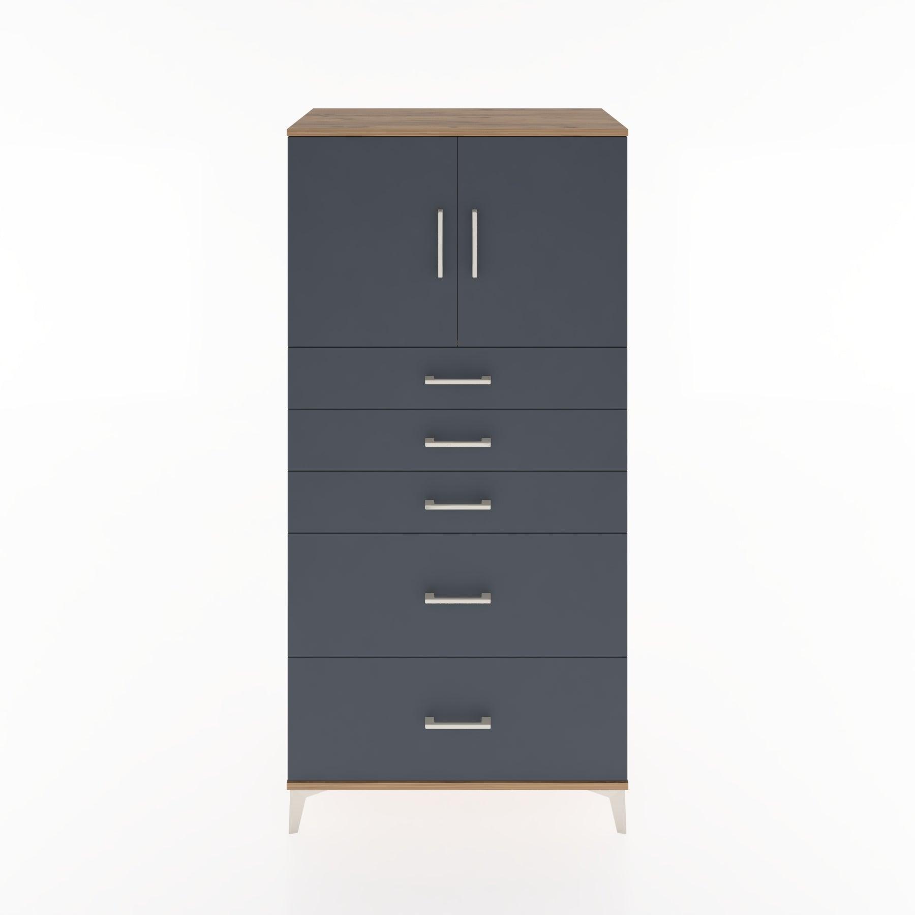 Woodntry Modular Cabinet Pine 88x44x170 cm with Doors and Drawers KC18-3