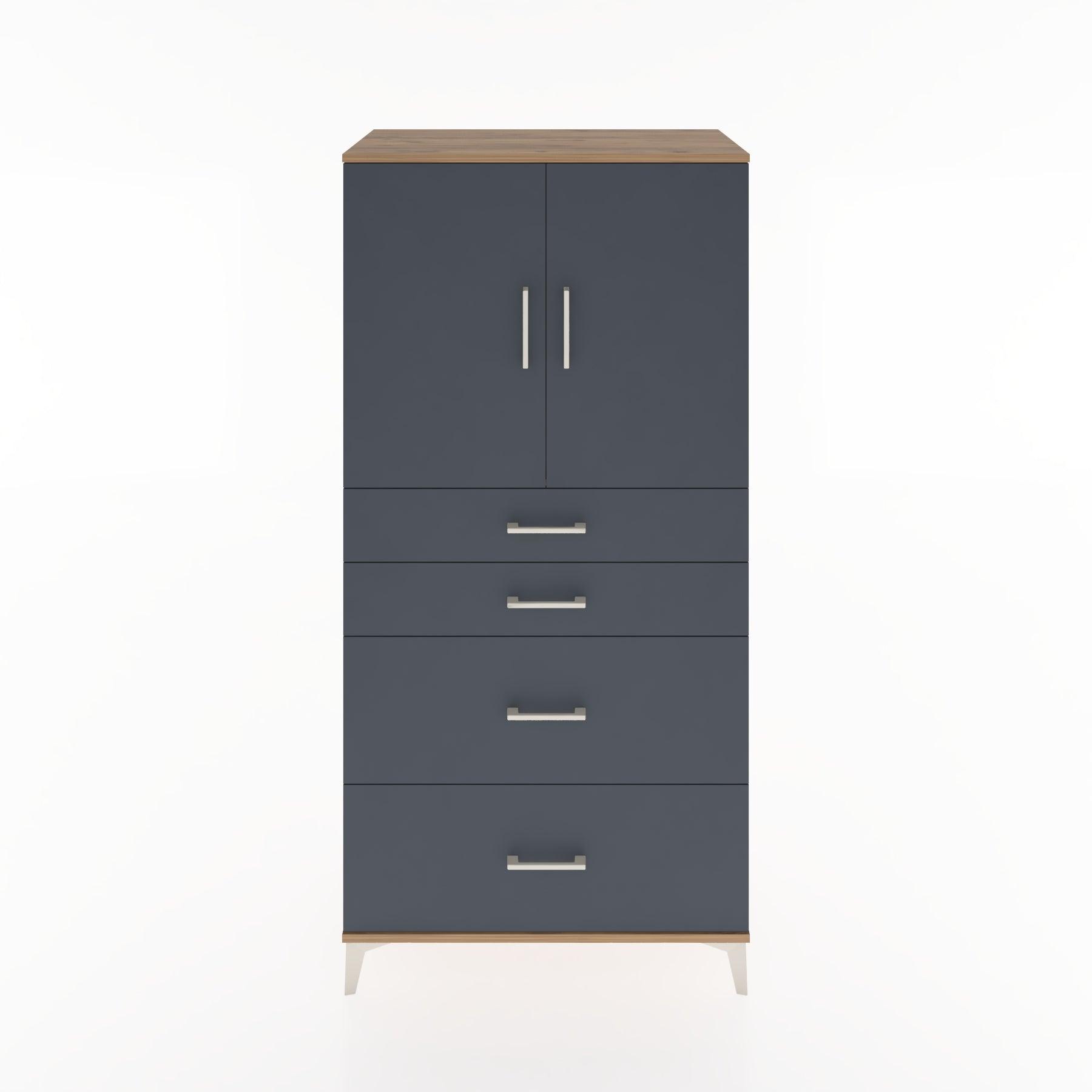 Woodntry Modular Cabinet Pine 88x44x170 cm with Doors and Drawers KC19-3