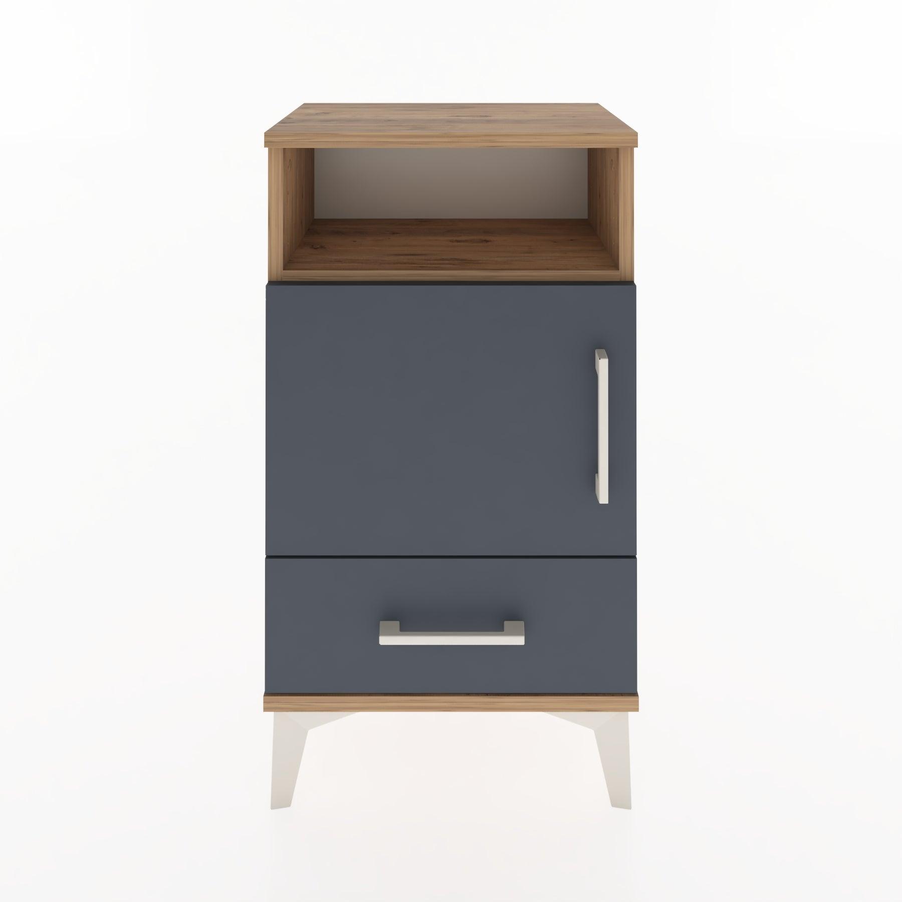 Woodntry Modüler Komodin Raf Kapak Çekmeceli 44x30x68 cm Çam - Woodntry