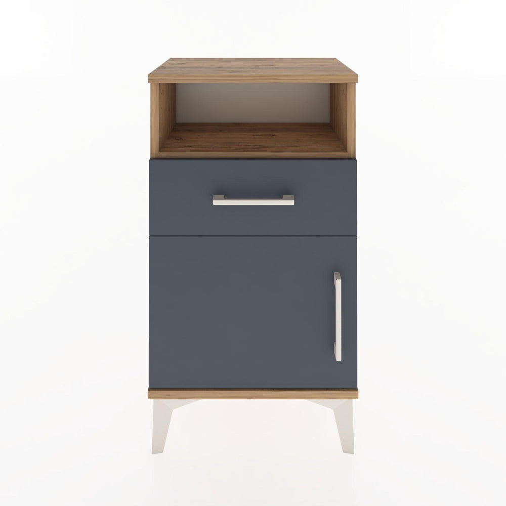 Woodntry Modüler Komodin Raf Çekmece Kapaklı 44x30x68 cm Çam - Woodntry