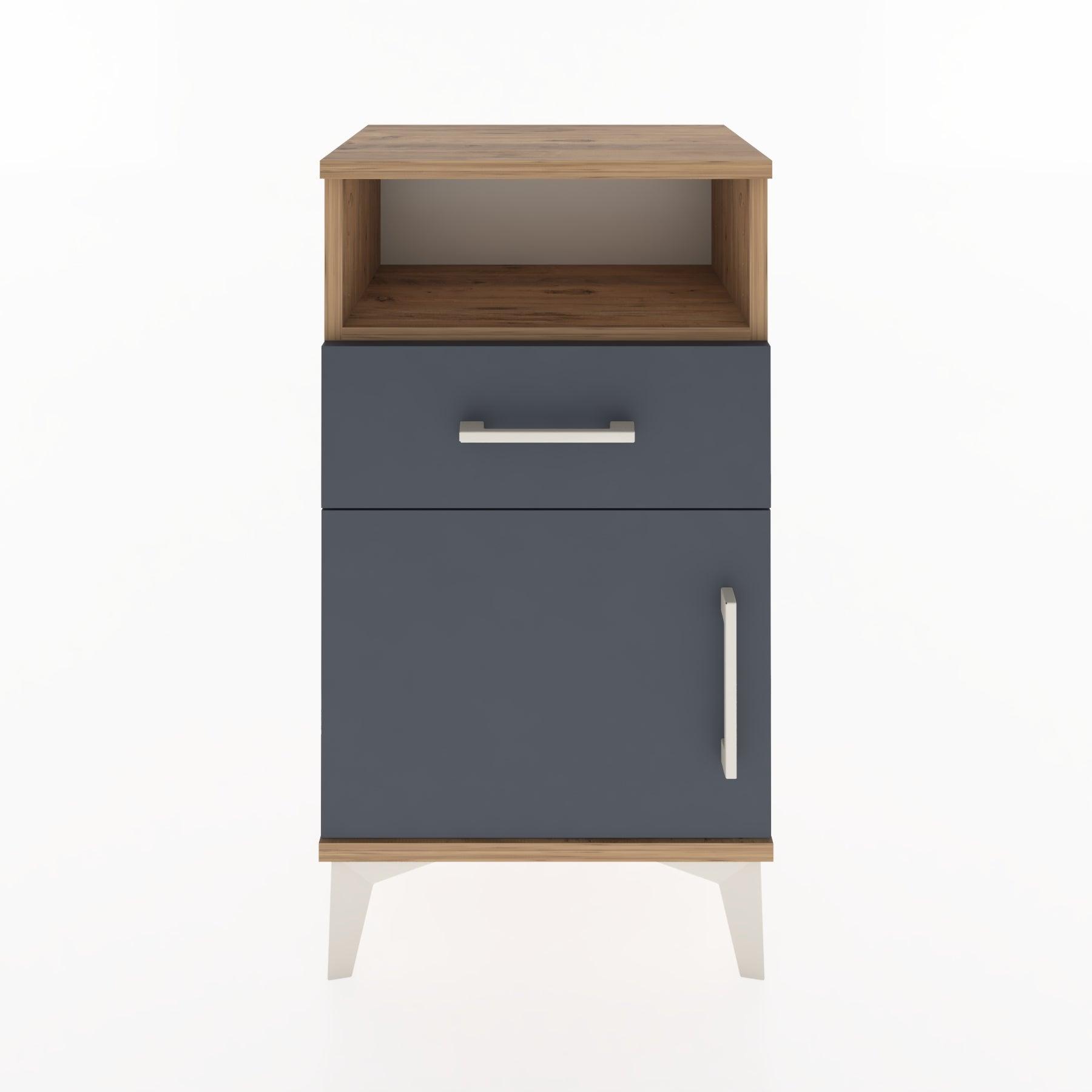Woodntry Modüler Komodin Raf Çekmece Kapaklı 44x30x68 cm Çam - Woodntry