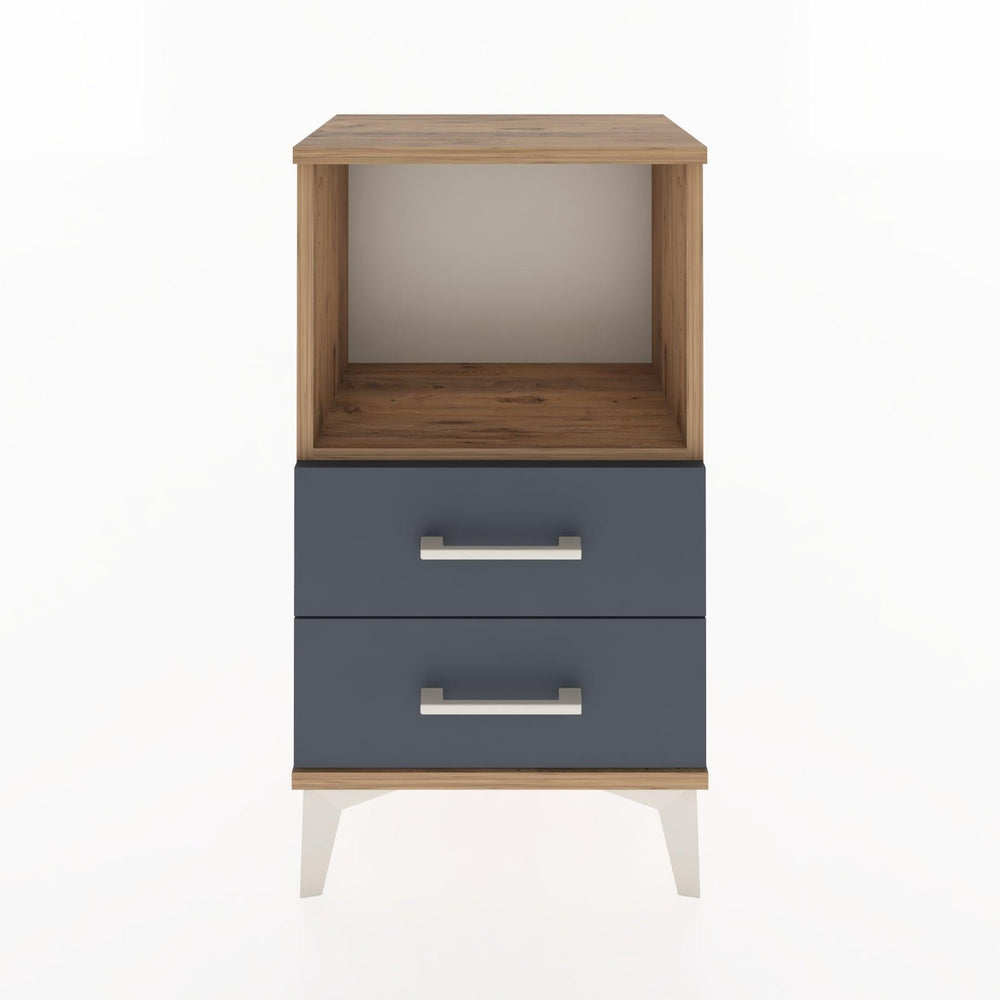 Woodntry Modüler Komodin 2 Çekmece ve Raflı V2 44x30x68 cm Çam - Woodntry