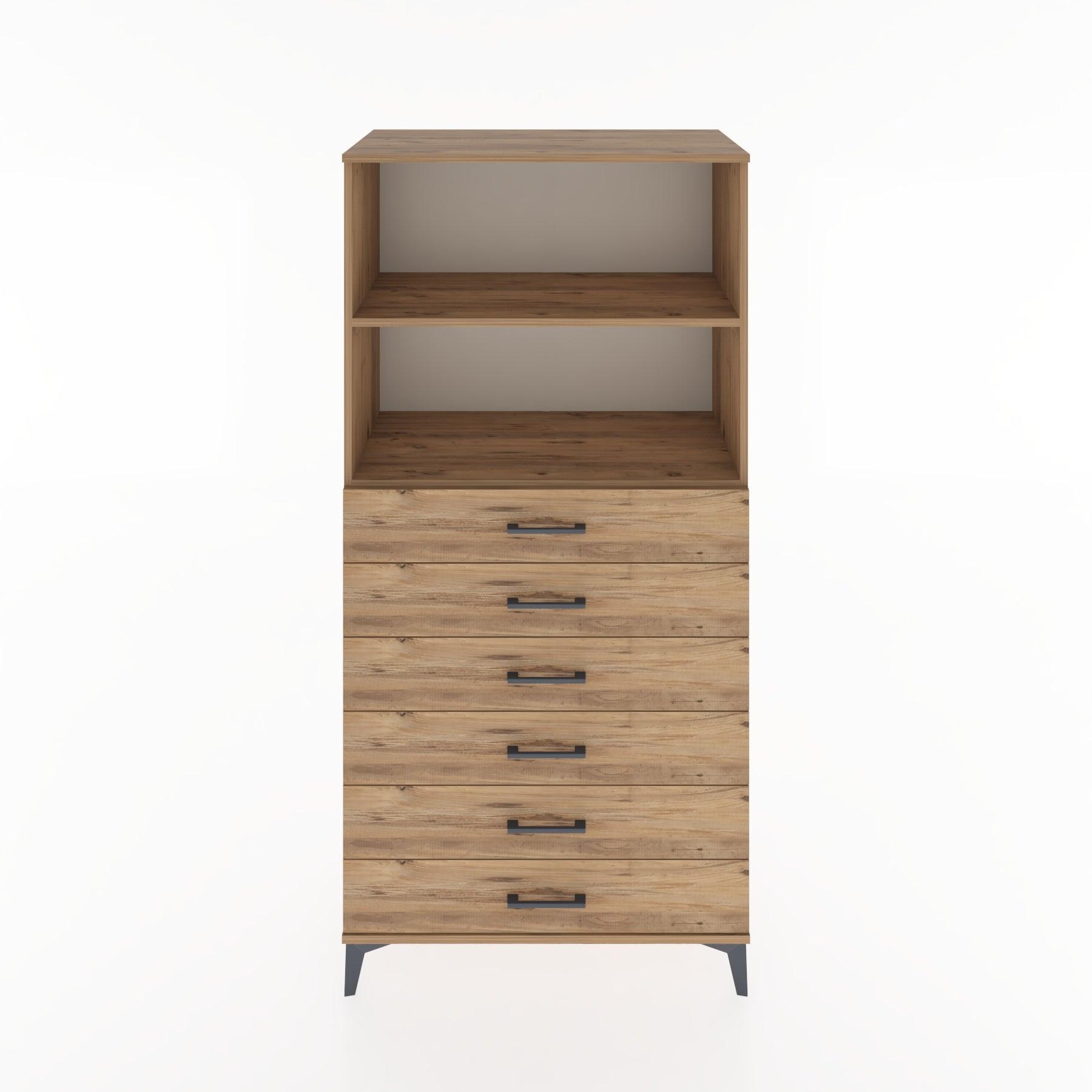 Woodntry Modular Cabinet Pine 88x44x170 cm with Drawers and Shelves CR34-3