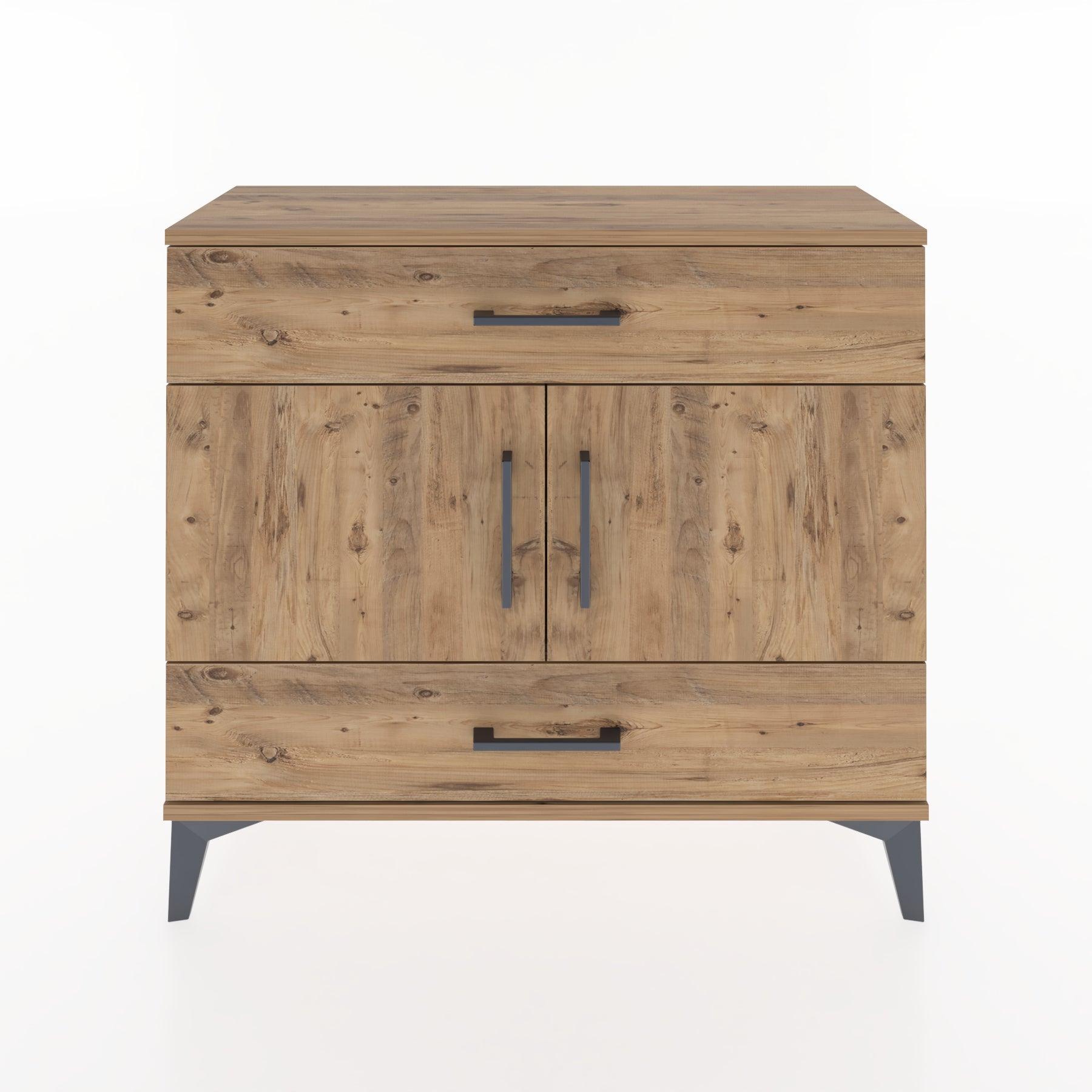 Woodntry Modüler Şifonyer Çekmece ve Kapaklı T2 88x30x94 cm Çam - Woodntry