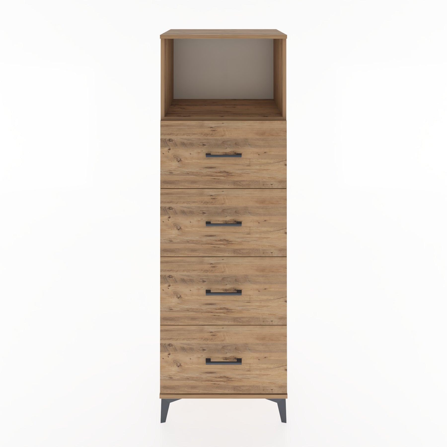 Woodntry Modüler Dolap Çam 60x44x170 cm Çekmeceli ve Raflı CR52-3