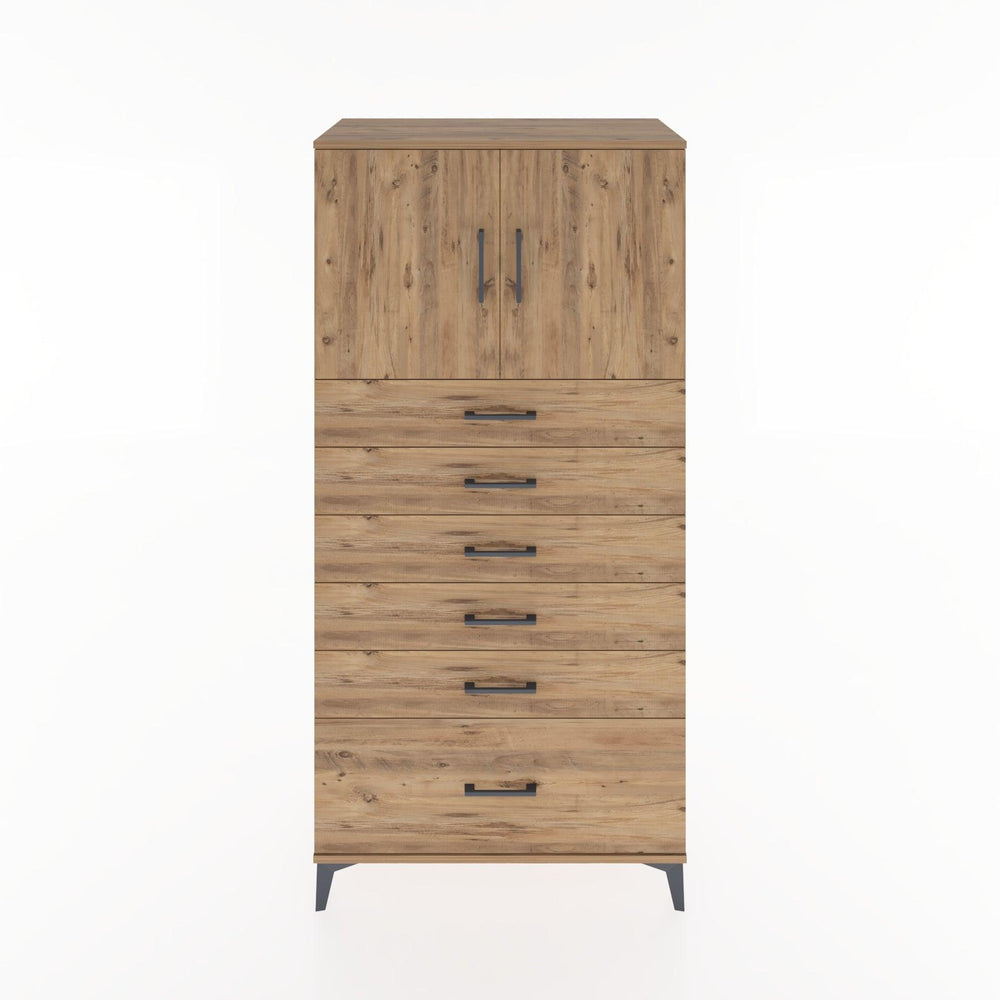 Woodntry Modular Cabinet Pine 88x44x170 cm with Doors and Drawers KC11-3