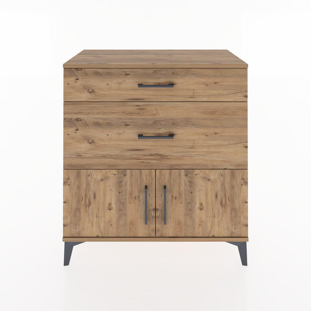 Woodntry Modüler Şifonyer Çam 88x44x84 cm Kapaklı ve Çekmeceli KC115-3