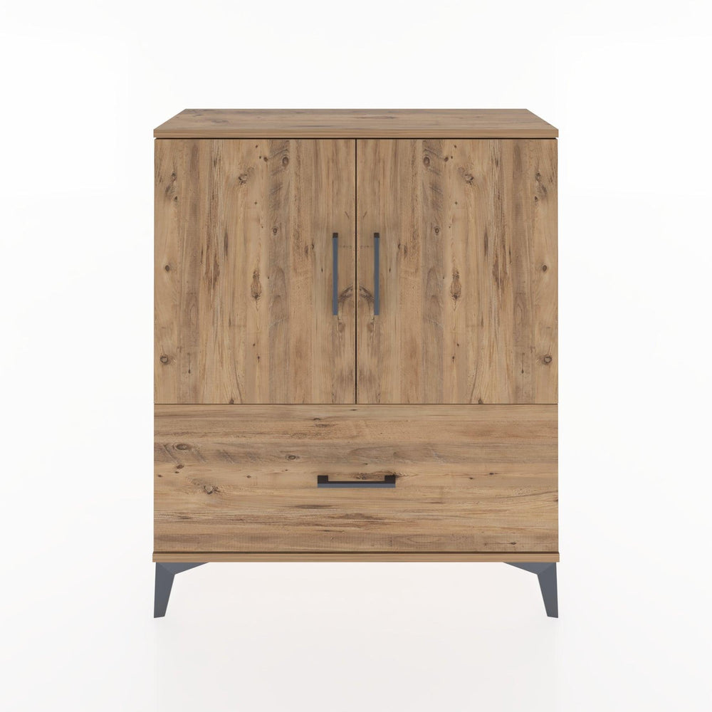 Woodntry Modüler Şifonyer Çam 88x30x94 cm Kapaklı ve Çekmeceli KC10-3