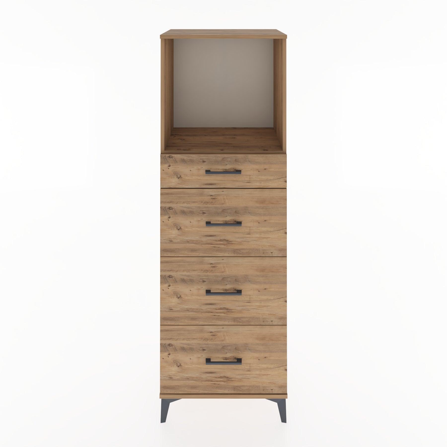 Woodntry Modüler Dolap Çam 60x44x170 cm Çekmeceli ve Raflı CR50-3