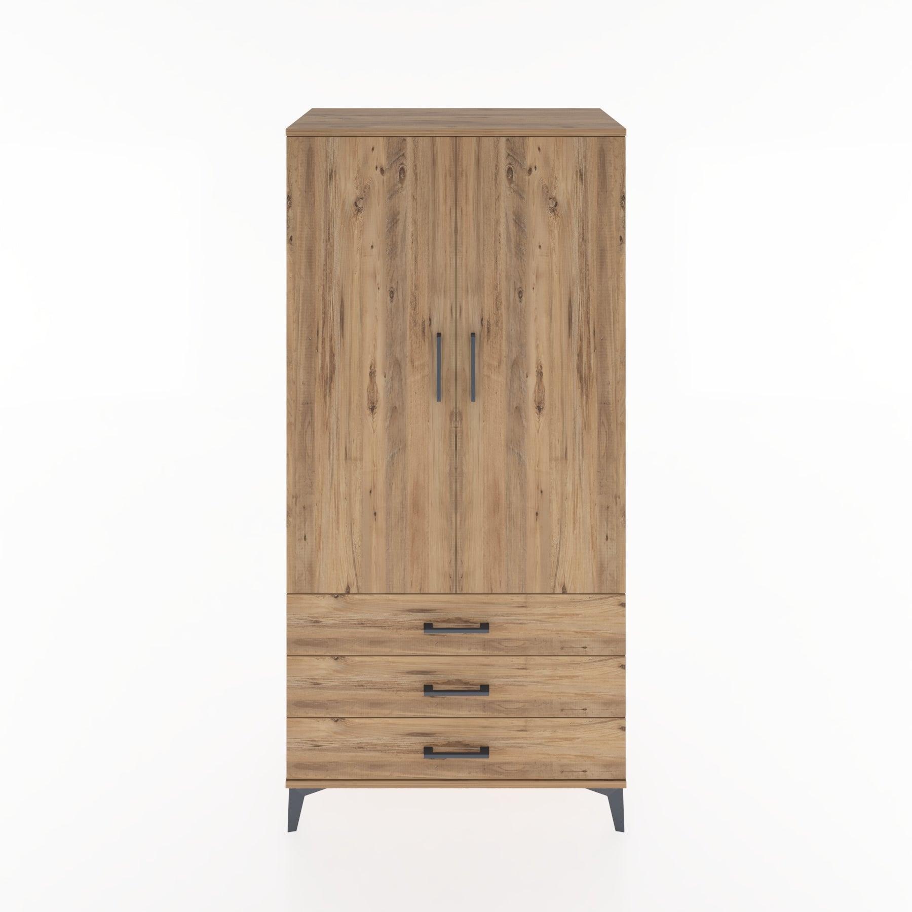 Woodntry Modular Cabinet Pine 88x44x170 cm with Doors and Drawers KC28-3