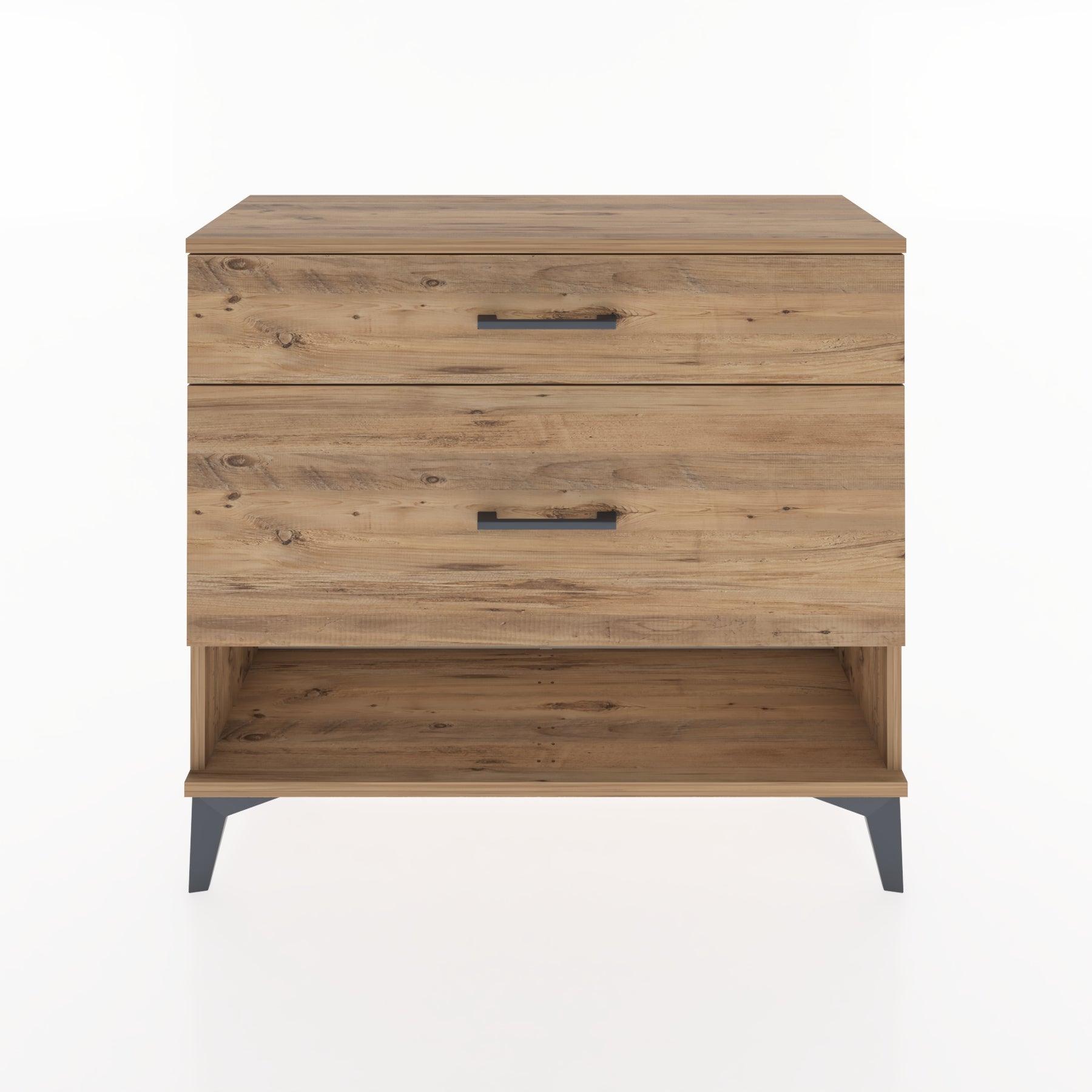 Woodntry Modüler Şifonyer İki Çekmeceli V8 88x30x68 cm Çam - Woodntry