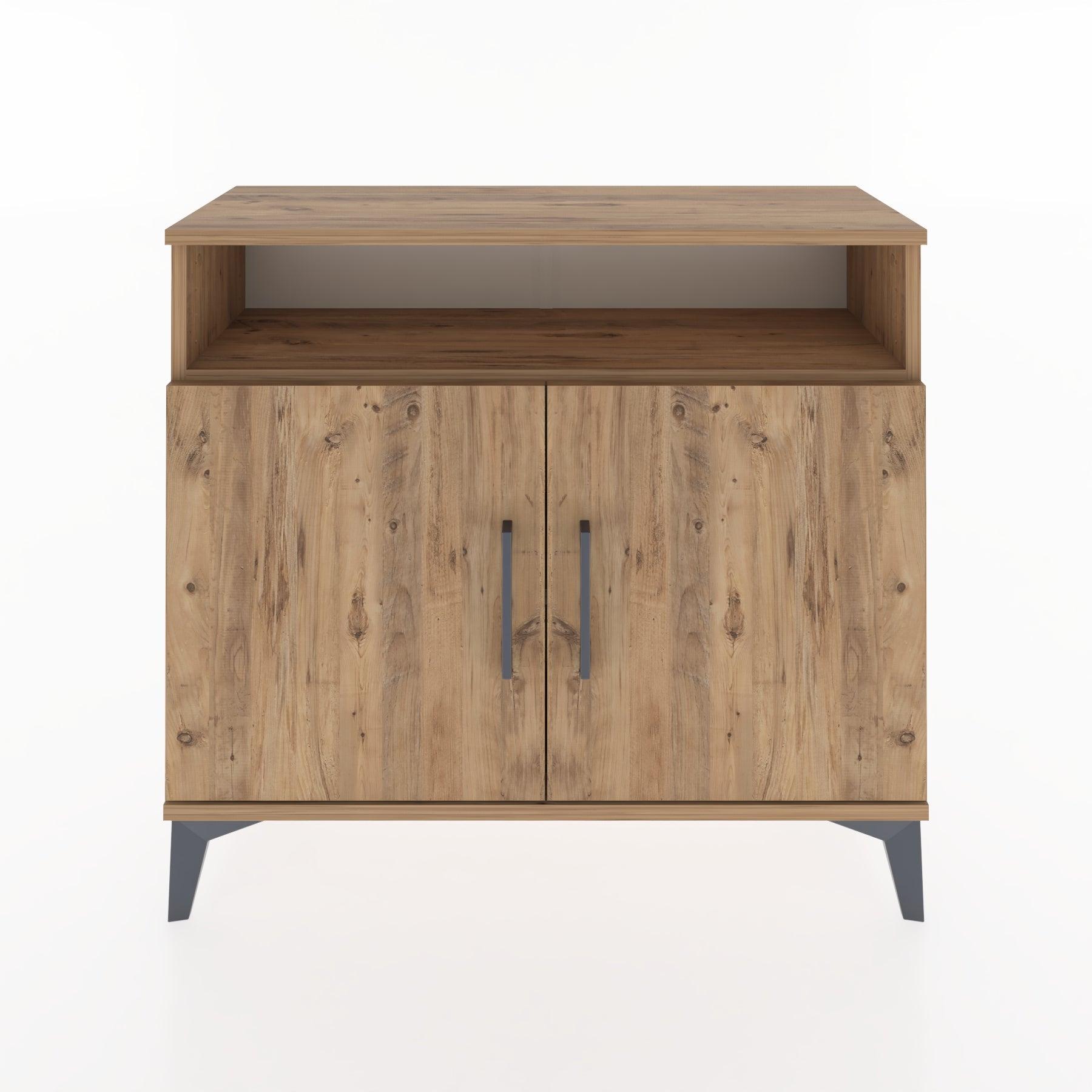Woodntry Modüler Şifonyer Raf ve İki Kapaklı V1 88x30x68 cm Çam - Woodntry