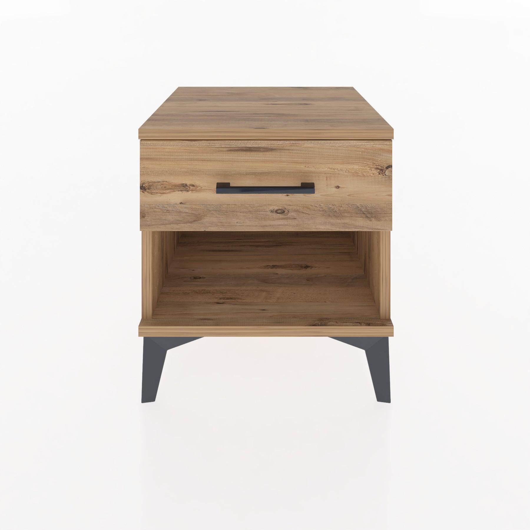 Woodntry Modular Nightstand Pine 44x44x36 cm with Drawers and Shelves CR1-3