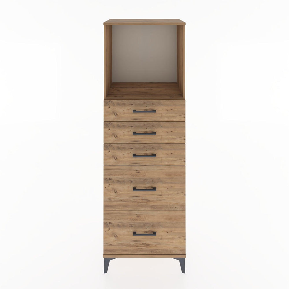 Woodntry Modüler Dolap Çam 60x44x170 cm Çekmeceli ve Raflı CR45-3