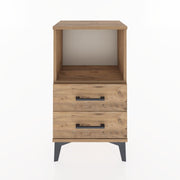 Woodntry Modüler Komodin 2 Çekmece ve Raflı V2 44x30x68 cm Çam - Woodntry