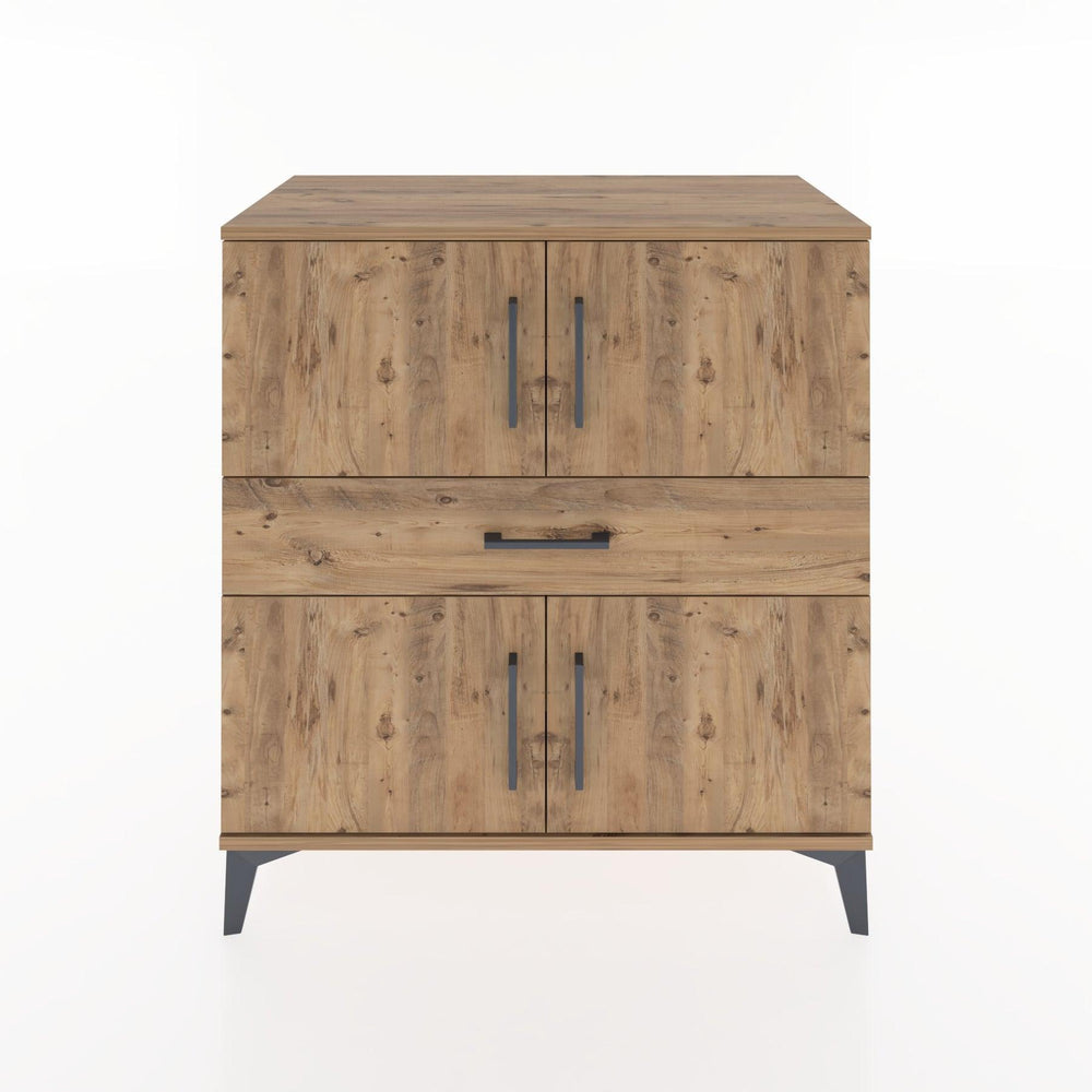 Woodntry Modüler Şifonyer Çam 88x44x84 cm Kapaklı ve Çekmeceli KC101-3