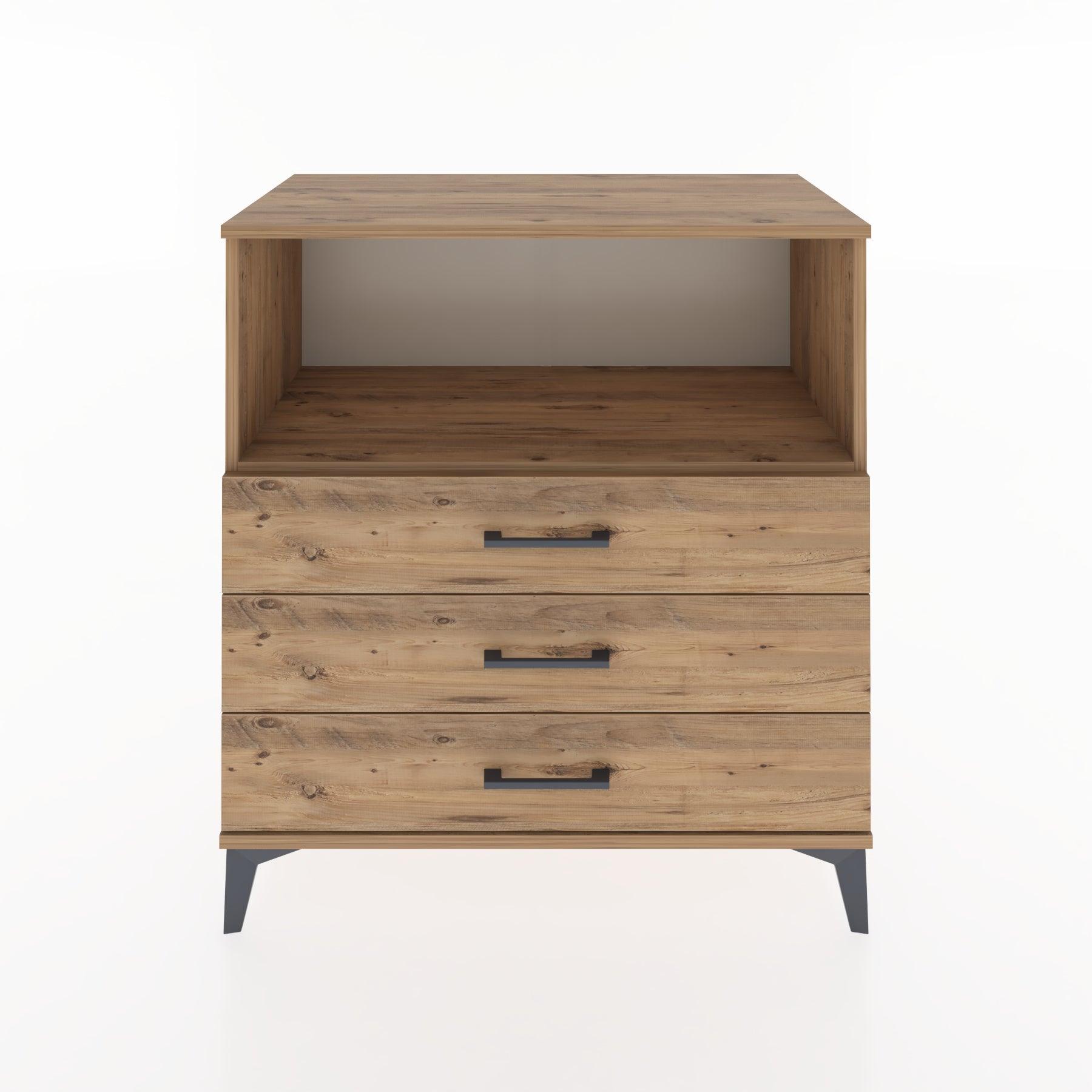 Woodntry Modular Dresser Pine 88x44x84 cm with Drawers and Shelves CR18-3