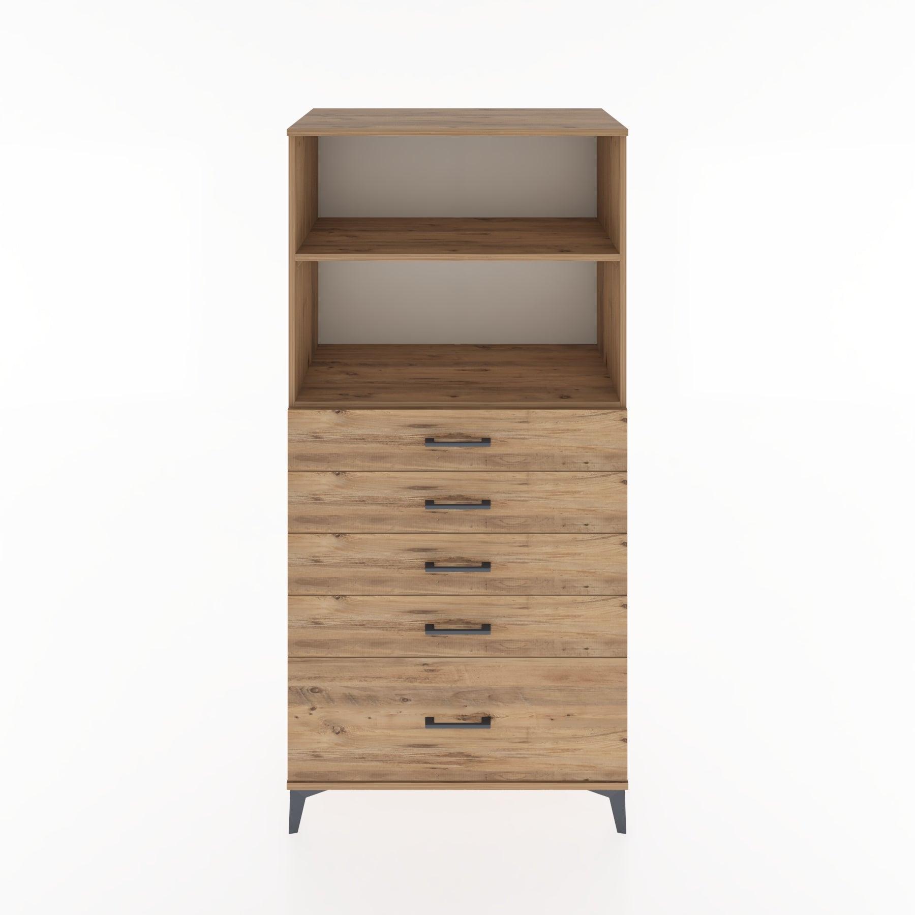 Woodntry Modular Cabinet Pine 88x44x170 cm with Drawers and Shelves CR40-3