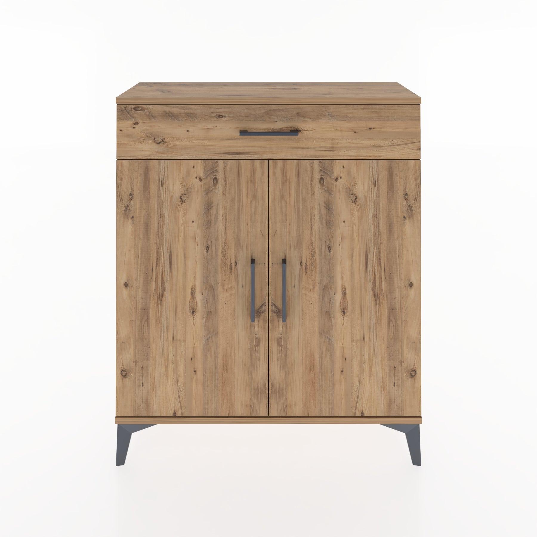 Woodntry Modüler Şifonyer Çam 88x30x94 cm Kapaklı ve Çekmeceli KC1-3
