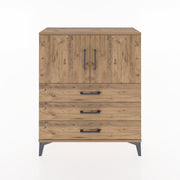 Woodntry Modüler Şifonyer Çam 88x30x94 cm Kapaklı ve Çekmeceli KC7-3
