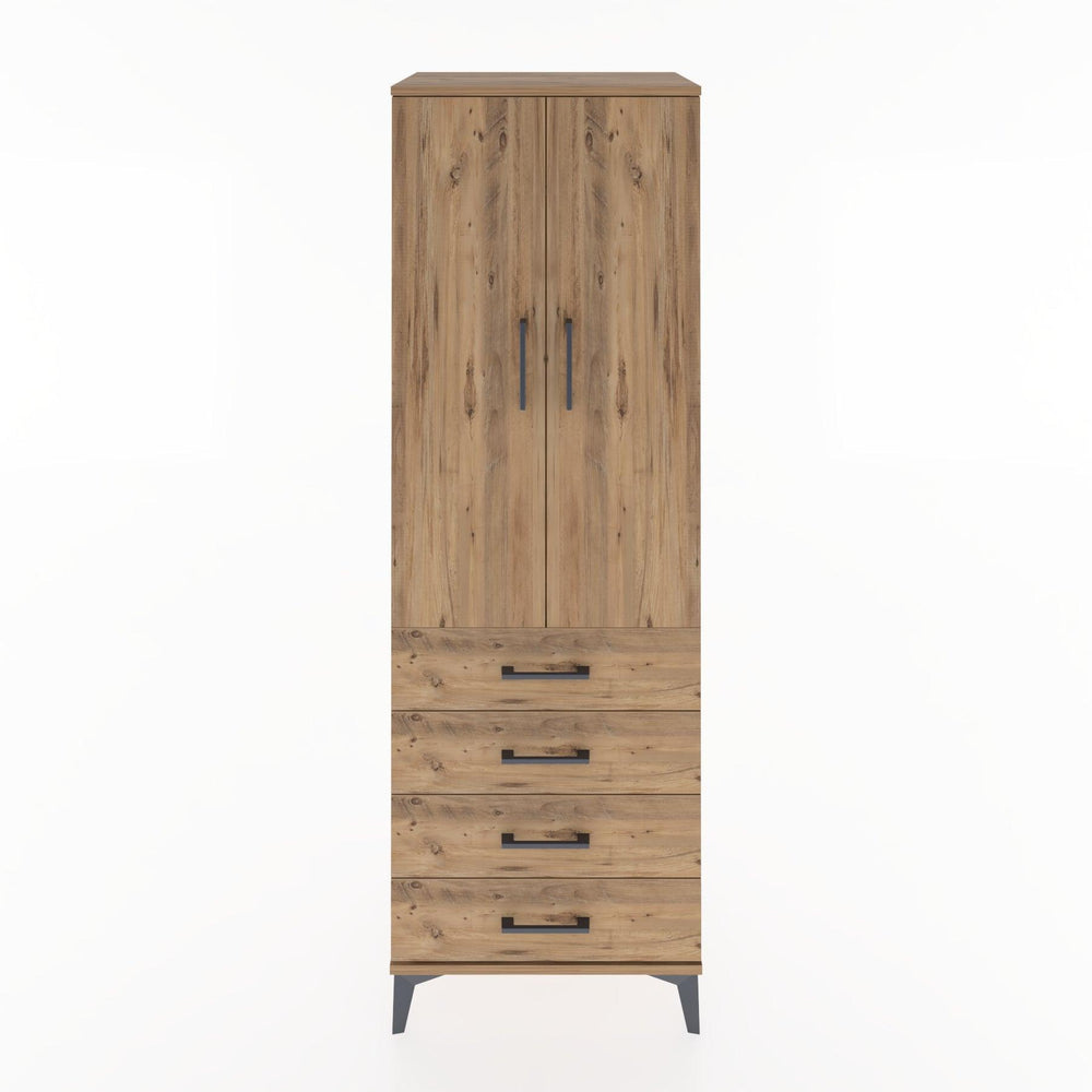 Woodntry Modüler Dolap Çam 60x44x170 cm Kapaklı ve Çekmeceli KC27-3