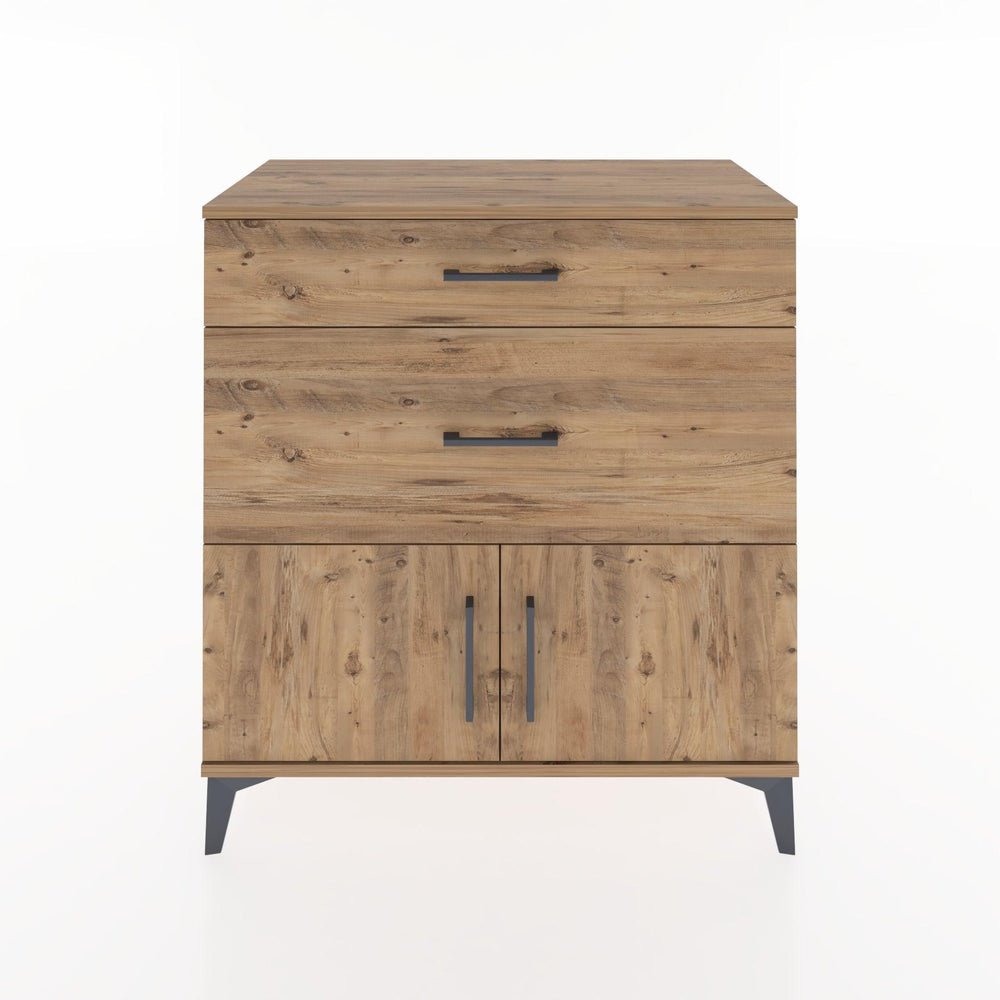 Woodntry Modüler Şifonyer Çam 88x44x84 cm Kapaklı ve Çekmeceli KC116-3