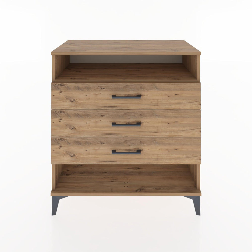 Woodntry Modüler Şifonyer Çam 88x44x84 cm Çekmeceli ve Raflı CR20-3