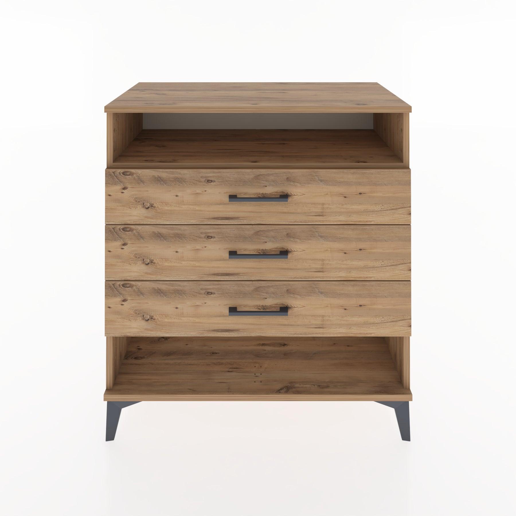 Woodntry Modular Dresser Pine 88x44x84 cm with Drawers and Shelves CR20-3