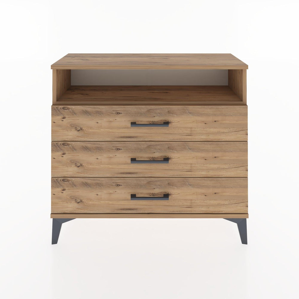 Woodntry Modüler Şifonyer Üç Çekmeceli V2 88x30x68 cm Çam - Woodntry