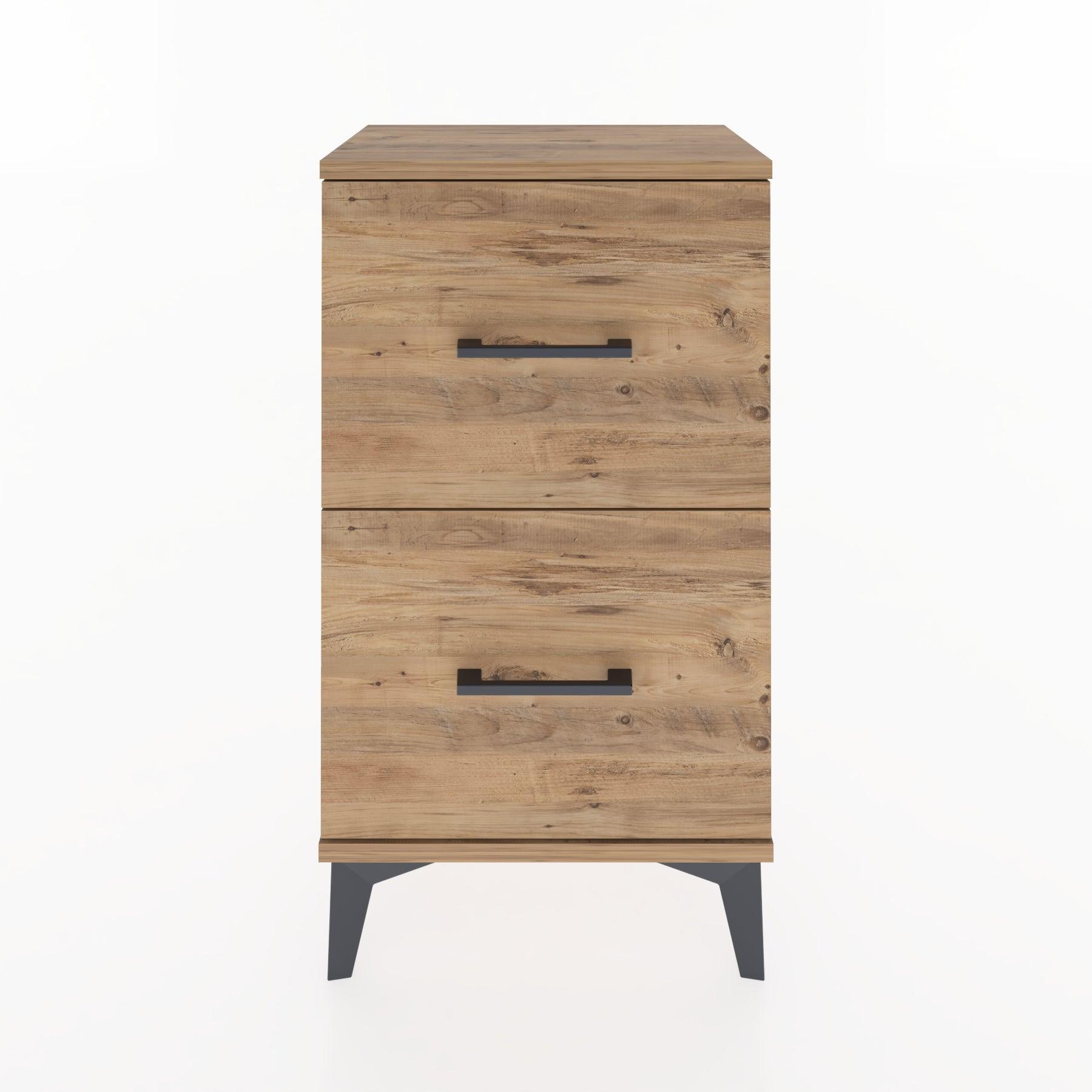 Woodntry Modüler Komodin İki Çekmeceli 44x30x68 cm Çam - Woodntry