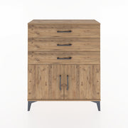 Woodntry Modüler Şifonyer Çam 88x30x94 cm Kapaklı ve Çekmeceli KC8-3