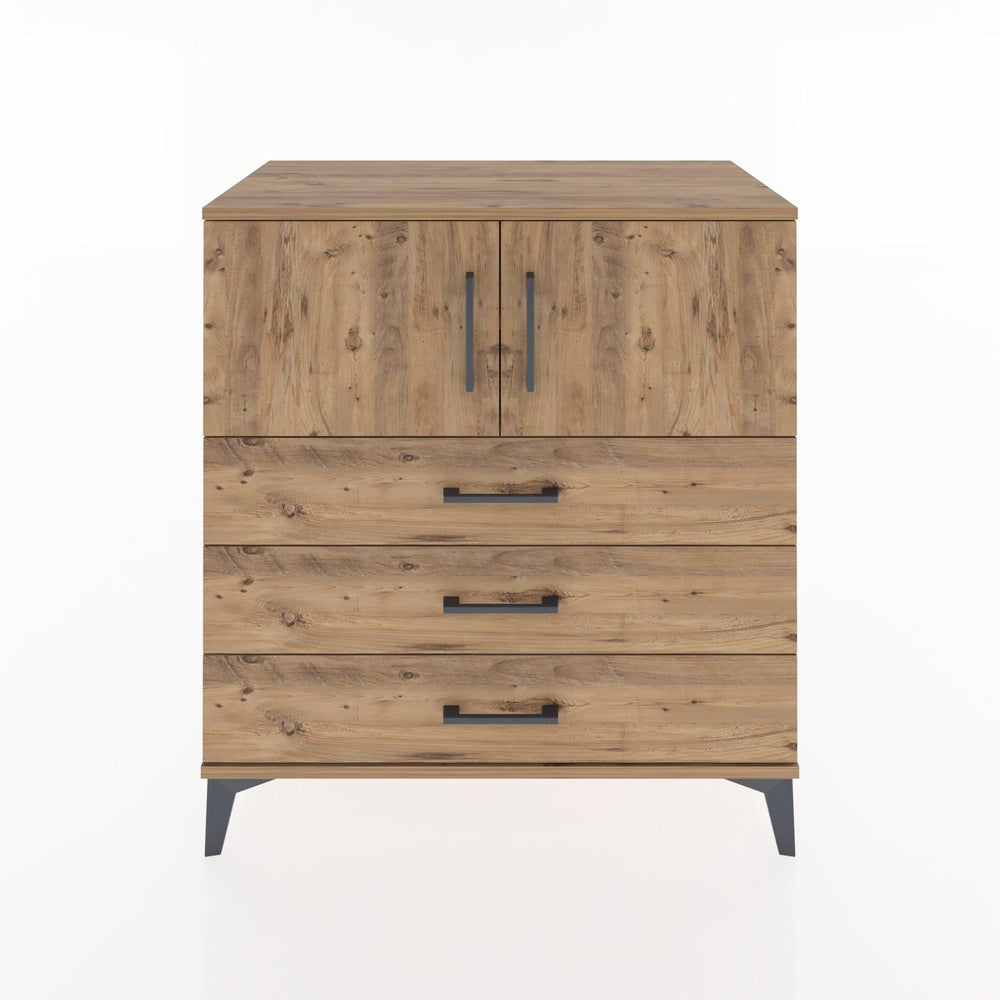 Woodntry Modüler Şifonyer Çam 88x44x84 cm Kapaklı ve Çekmeceli KC97-3