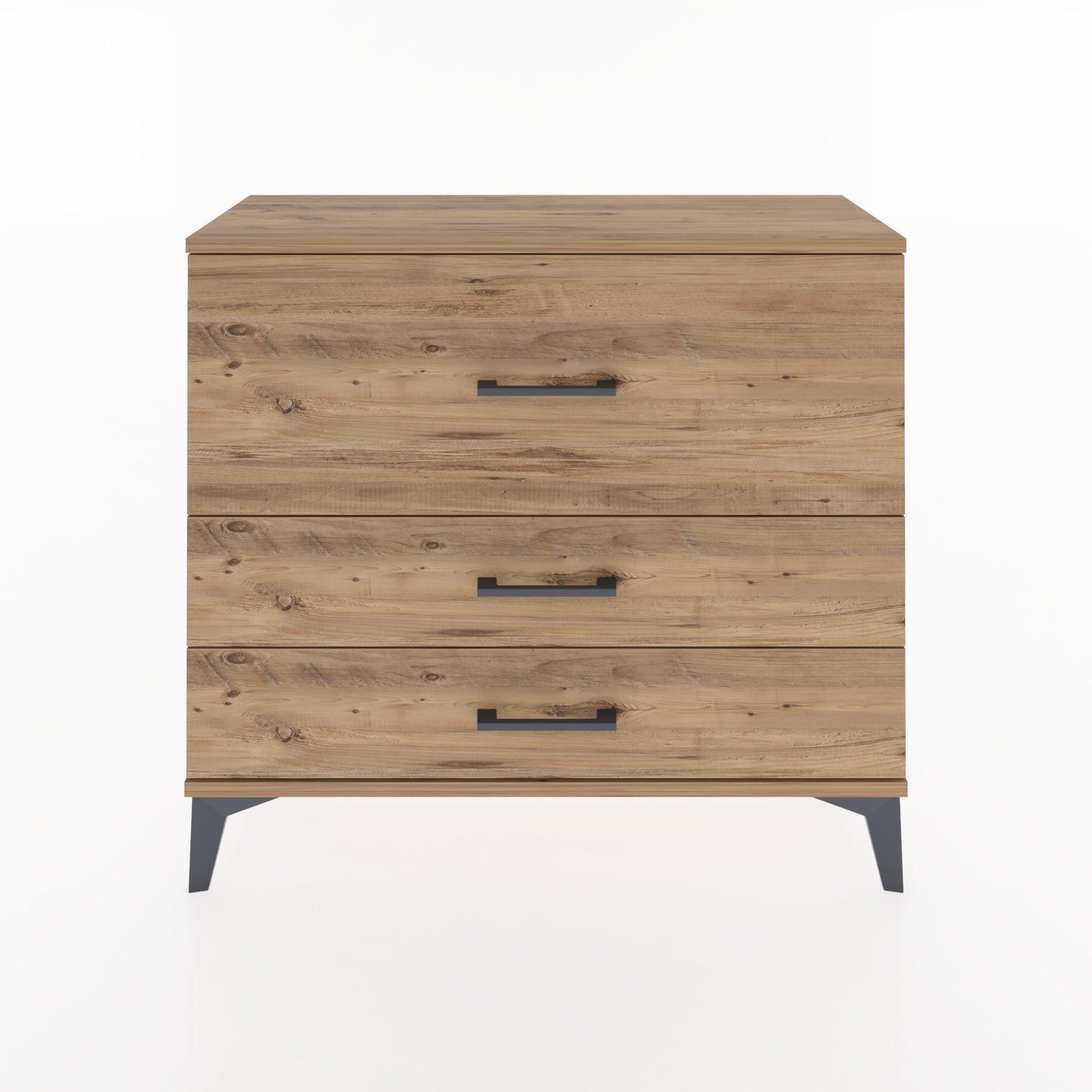 Woodntry Modüler Şifonyer Üç Çekmeceli V4 88x30x68 cm Çam - Woodntry