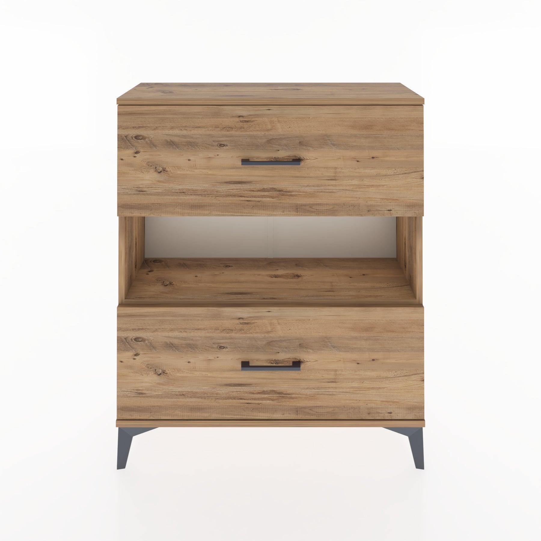 Woodntry Modüler Şifonyer Çam 88x30x94 cm Çekmeceli ve Raflı CR17-3
