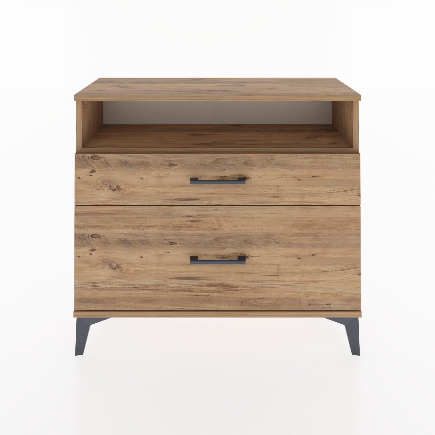 Woodntry Modüler Şifonyer İki Çekmeceli V6 88x30x68 cm Çam - Woodntry